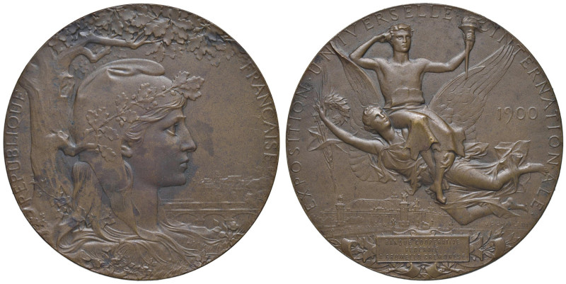 FRANCIA. Repubblica Medaglia Belle Epoque- Art Nouveau con fondi opachi 1900 Esp...