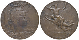 FRANCIA. Repubblica Medaglia Belle Epoque- Art Nouveau con fondi opachi 1900 Esposizione Universale Internazionale di Parigi, Banca cooperativa federa...