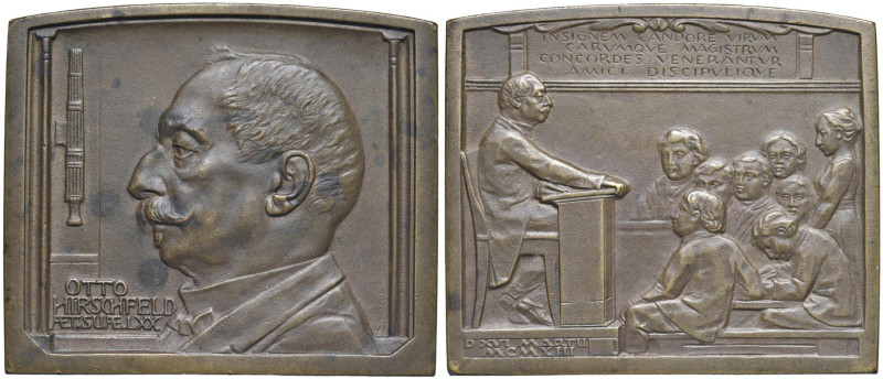 GERMANIA. Placchetta artistica coniata 1913 Al Dottor Otto Hirschferd (1843-1922...
