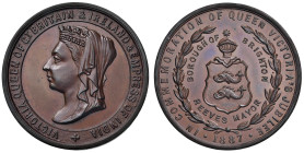 INGHILTERRA. Regina Vittoria (1819-1901) Medaglia coniata 1887 Cinquantesimo (1837-1887) Anniversario del Regno - Medaglia senza firma dell'artista - ...