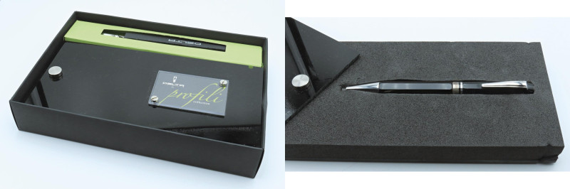 DELTA Profili Collection -Penna roller- Corpo in resina nera con finiture argent...