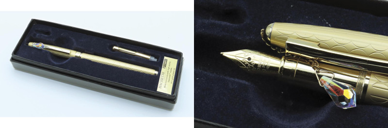 SWAROVSKI CRYSTAL collezione HACHETTE -Penna stilografica- Corpo e cappuccio in ...
