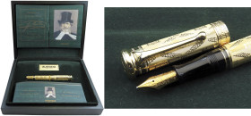 AURORA Giuseppe Verdi Gran Galà -Penna stilografica - Edizione limitata 0547/1919. Corpo della penna e finiture cesellati in argento massiccio 925 e r...