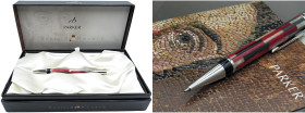 PARKER Duofold Mosaic -Penna a Sfera- Corpo in resina acrilica con finiture in metallo placcato in platino. Penna nuova, venduta con corredo completo ...