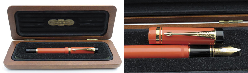 PARKER Duofold International -Penna Stilografica- Corpo in resina arancione con ...