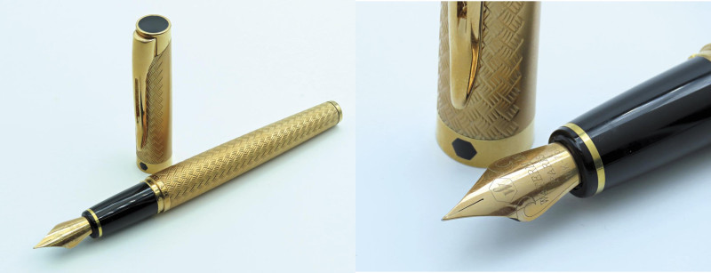 WATERMAN -Penna stilografica- Corpo e finiture placcate in oro. Ricarica a cartu...