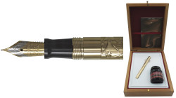 SHEAFFER W.A. Sheaffer, Commemorative Pen “inventore” -Penna Stilografica- N.1510/6000. Corpo e cappuccio in ottone placcato in oro. Ricarica “a gocci...