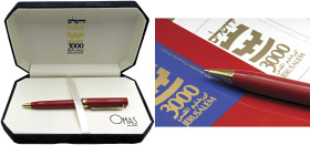 OMAS Jerusalem 3000, Omas Extra - Penna a Sfera - Corpo e cappuccio in pregiata resina rossa con finiture dorate. Penna nuova, forse solo provata, ven...