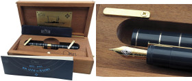 OMAS Guglielmo Marconi 100 anni di radio 1895-1995 -Penna Stilografica- Edizione limitata n.2199. Corpo della penna in resina blu con finiture argenta...