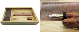 OMAS Thuya, Collezione legni pregiati -Penna Stilografica- Edizione limitata n.190 Corpo della penna in pregiata radica di thuya. Ricariuca a stantuff...