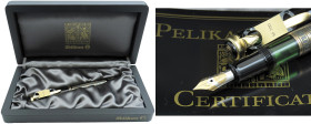 PELIKAN Toledo M700 -Penna Stilografica- Corpo della penna con fascia decorativa in argento sterling 925 su placcatura in oro 24kt. Cappuccio e finitu...