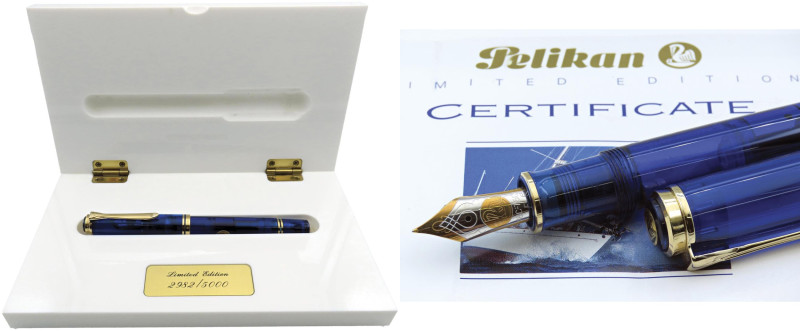 PELIKAN Blue Ocean -Penna Stilografica- Edizione limitata 2982/5000.Corpo e capp...