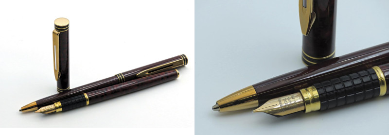 WATERMAN -Lotto di 2 penne- Stilografica e Portamine. Corpi in resina bordeaux a...