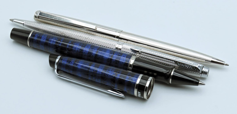 WATERMAN, MONTE GRAPPA, PARKER -Lotto di tre penne a sfera- Waterman con dimensi...
