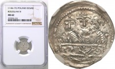 Medieval coins 
POLSKA/POLAND/POLEN/SCHLESIEN/GERMANY/TEUTONIC ORDER

Boleslaw IV Kedzierzawy (1146-1173). Denar NGC MS62 
Aw.: Popiersie księcia ...