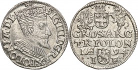 COLLECTION of Polish 3 grosze
POLSKA/ POLAND/ POLEN/ LITHUANIA/ LITAUEN

Sigismund III Vasa. Trojak (3 grosze) 1594, Olkusz 
Na rewersie napis w t...