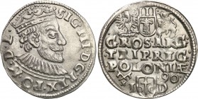 COLLECTION of Polish 3 grosze
POLSKA/ POLAND/ POLEN/ LITHUANIA/ LITAUEN

Sigismund III Vasa. Trojak (3 grosze) 1590, Poznan 
Na rewersie odmiana n...