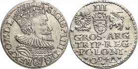 COLLECTION of Polish 3 grosze
POLSKA/ POLAND/ POLEN/ LITHUANIA/ LITAUEN

Sigismund III Vasa. Trojak (3 grosze) 1594, Malbork 
Na dole rewersu trój...