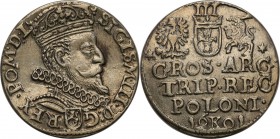 COLLECTION of Polish 3 grosze
POLSKA/ POLAND/ POLEN/ LITHUANIA/ LITAUEN

Sigismund III Vasa. Trojak (3 grosze) 1601, Krakow 
Na awersie głowa król...