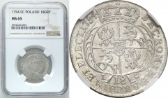 Augustus III the Sas 
POLSKA/POLAND/POLEN/SACHSEN/FRIEDRICH AUGUST II

Augustus III the Sas. Ort (18 groszy) 1754, Leipzig NGC MS65 (MAX) 
Najwyżs...