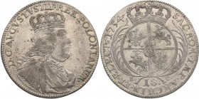 Augustus III the Sas 
POLSKA/POLAND/POLEN/SACHSEN/FRIEDRICH AUGUST II

Augustus III the Sas. Ort (18 groszy) 1754 EC, Leipzig 
Popiersie króla zaz...
