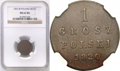 Poland XIX century / Russia 
POLSKA/ POLAND/ POLEN/ RUSSIA/ RUSSLAND/ РОССИЯ

Poland XlX w./Russia. Grosz 1820 IB, Warsaw NGC MS62 BN (MAX) 
Jedyn...