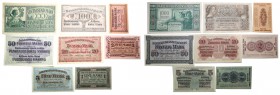 Banknotes
POLSKA/ POLAND/ POLEN / PAPER MONEY / BANKNOTE

Banknote 1/2 marki do 1000 mark 1918, Kowno – group 8 pieces 
Duży zestaw banknotów niem...