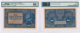 Banknotes
POLSKA/ POLAND/ POLEN / PAPER MONEY / BANKNOTE

Banknote. 100 mark polskich 1919 IJ seria R PMG 66 EPQ 
Wyśmienicie zachowany banknot w ...
