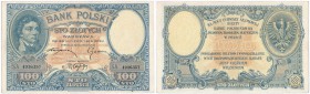 Banknotes
POLSKA/ POLAND/ POLEN / PAPER MONEY / BANKNOTE

Banknote. 100 zlotych 1919 Kościuszko seria A 
Złamanie w pionie, sztywny papier bez zag...