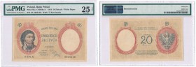 Banknotes
POLSKA/ POLAND/ POLEN / PAPER MONEY / BANKNOTE

Banknote. 20 zlotych 1924 Kościuszko II EM. A PMG 25 
Banknot z II emisji. Seria A, nume...