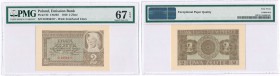 Banknotes
POLSKA/ POLAND/ POLEN / PAPER MONEY / BANKNOTE

Banknote. 2 zlote 1940 seria D PMG 67 EPQ 
Piękny egzemplarz w gradingu z bardzo wysoką ...