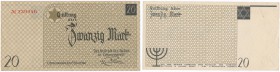Banknotes
POLSKA/ POLAND/ POLEN / PAPER MONEY / BANKNOTE

Banknote. Ghetto Lodz (Litzmannstadt) 20 mark 1940 - Later emission 
20 marek 1940. Późn...