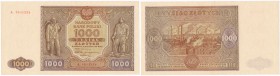 Banknotes
POLSKA/ POLAND/ POLEN / PAPER MONEY / BANKNOTE

Banknote. 1000 zlotych 1946 seria A 
Bardzo rzadki i poszukiwany banknot. Sztywny papier...