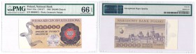 Banknotes
POLSKA/ POLAND/ POLEN / PAPER MONEY / BANKNOTE

Banknote. PRL 200.000 zlotych 1989 seria R PMG 66 EPQ 
Banknot w gradingu PMG z wysoką n...