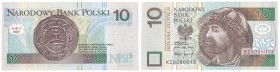 Banknotes
POLSKA/ POLAND/ POLEN / PAPER MONEY / BANKNOTE

Banknote. III RP. 10 zlotych 1994 seria KI 
Banknot z bardzo nikim numerem serii: 000001...