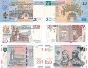 Banknotes
POLSKA/ POLAND/ POLEN / PAPER MONEY / BANKNOTE

Banknote. 20 zlotych 2015-2017, group 3 pieces 
Idealnie zachowane banknoty w kartonowym...