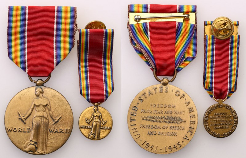Collection of USA badges and decorations
USA. Medal for Victory in the Second W...