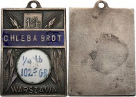 Decorations, Orders, Badges
POLSKA/ POLAND/ POLEN/ RUSSIA/ RUSSLAND/ РОССИЯ

Bagde Pamiątkowa Kartek Żywnościowych 1916, Warsaw (Badge of Food Card...