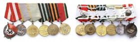 Decorations, Orders, Badges
POLSKA/ POLAND/ POLEN/ RUSSIA/ RUSSLAND/ РОССИЯ

Russia, ZSRR. badges on the spandex - group 6 pieces 
- Order Czerwon...