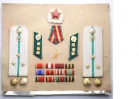 Decorations, Orders, Badges
POLSKA/ POLAND/ POLEN/ RUSSIA/ RUSSLAND/ РОССИЯ

Russia, ZSRR. Uniforms decorations - group on the underlay 
Bardzo do...