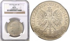 Selected collection of coins from the Second Polish Republic
POLSKA / POLAND / POLEN / PROBE / PATTERN

II RP. 10 zlotych 1933 Womens head NGC MS62...