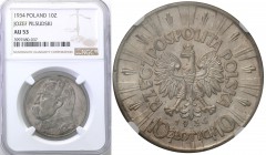 Selected collection of coins from the Second Polish Republic
POLSKA / POLAND / POLEN / PROBE / PATTERN

II RP. 10 zlotych 1934 Pilsudski NGC AU53 ...
