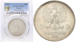 Selected collection of coins from the Second Polish Republic
POLSKA / POLAND / POLEN / PROBE / PATTERN

II RP. 5 zlotych 1930 Nike PCGS AU55 
Rzad...