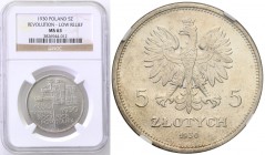 Selected collection of coins from the Second Polish Republic
POLSKA / POLAND / POLEN / PROBE / PATTERN

II RP. 5 zlotych 1930 Sztandar NGC MS63 
W...