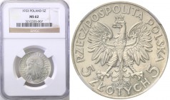 Selected collection of coins from the Second Polish Republic
POLSKA / POLAND / POLEN / PROBE / PATTERN

II RP. 5 zlotych 1933 Womens head NGC MS62 ...