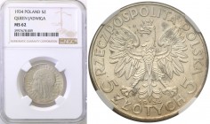 Selected collection of coins from the Second Polish Republic
POLSKA / POLAND / POLEN / PROBE / PATTERN

II RP. 5 zlotych 1934 Womens head NGC MS62 ...