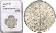 Selected collection of coins from the Second Polish Republic
POLSKA / POLAND / POLEN / PROBE / PATTERN

II RP. 5 zlotych 1934 Pilsudski NGC MS63 
...