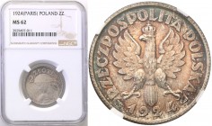 Selected collection of coins from the Second Polish Republic
POLSKA / POLAND / POLEN / PROBE / PATTERN

II RP. 2 zlote 1924, Paris NGC MS62 
Wspan...