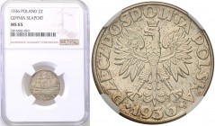 Selected collection of coins from the Second Polish Republic
POLSKA / POLAND / POLEN / PROBE / PATTERN

II RP. 2 zlote 1936 Sailing boat NGC MS65 ...