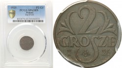 Probe coins of the Second Polish Republic
POLSKA / POLAND / POLEN / PROBE / PATTERN

II RP. PROBE/PATTERN BRASS 2 grosze 1925 PCGS SP63 BN (MAX) 
...
